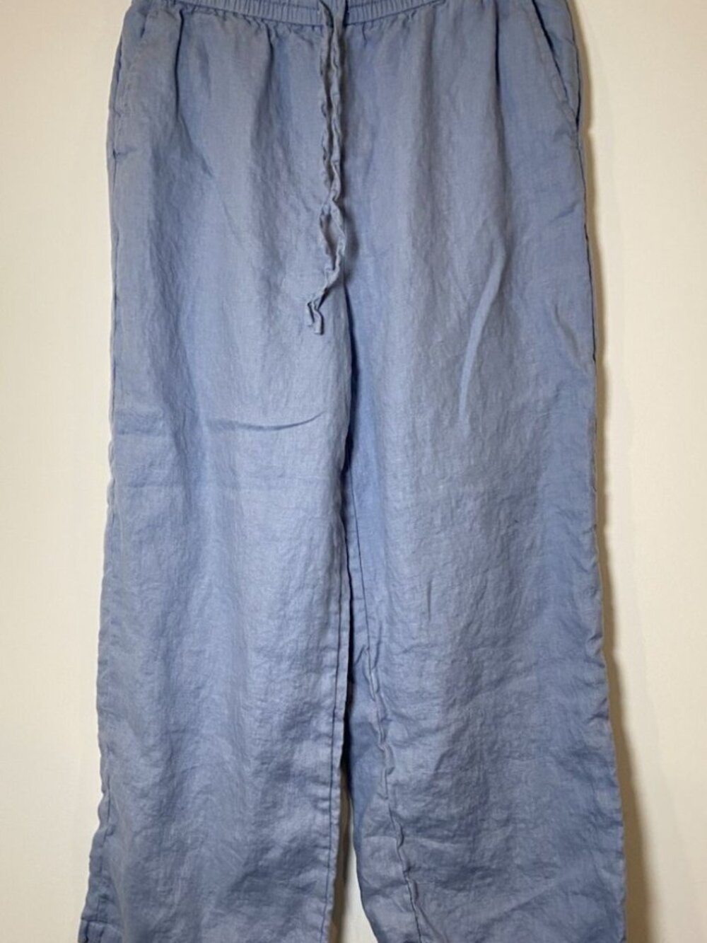 NWT Lintico 100% Lintico Pants Wide Leg Blue Size Large L New